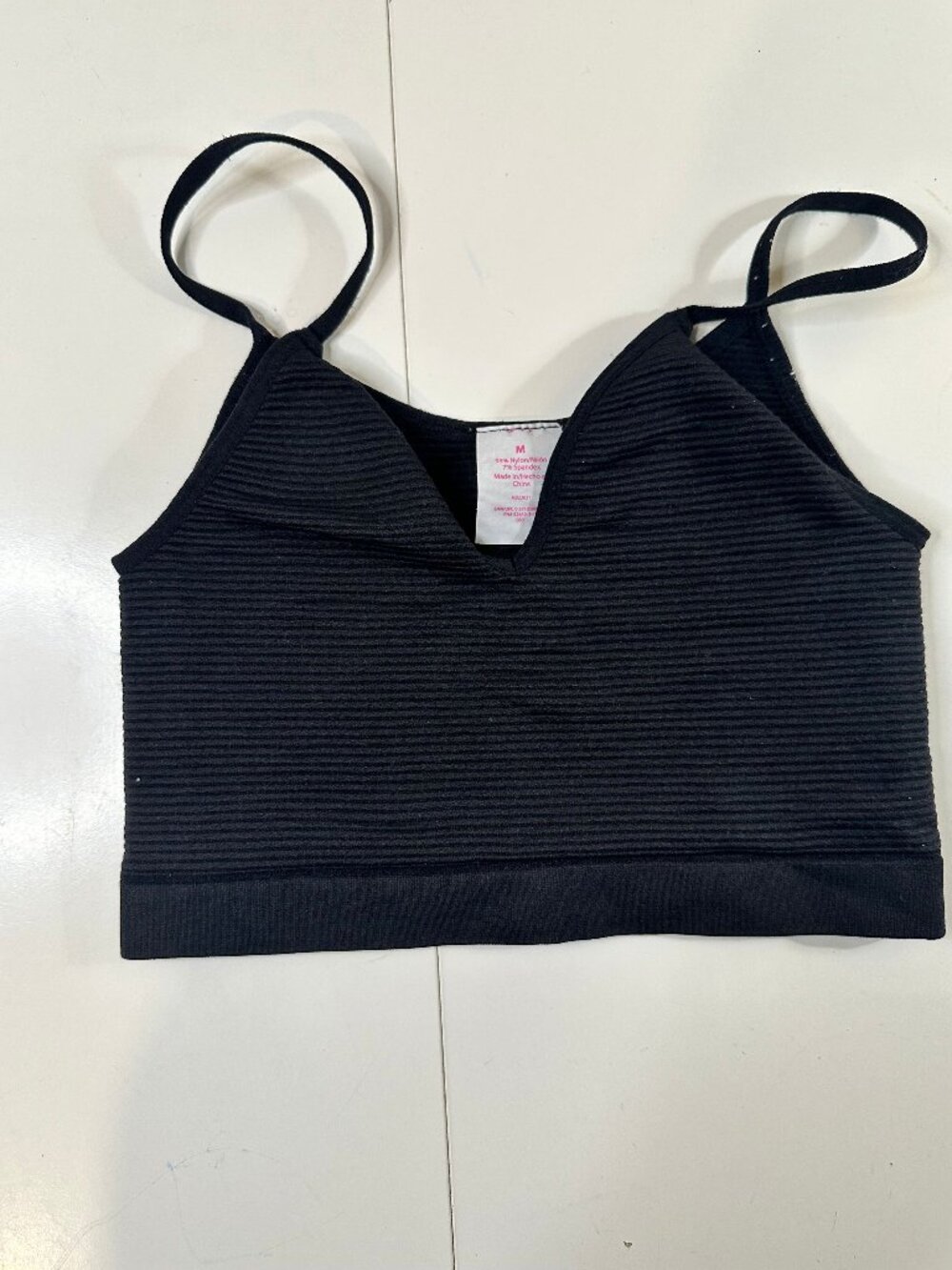No Boundaries Black Ribbed V-Neck Cami Top